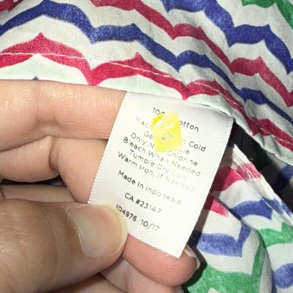 Talbots Woman Striped Cotton Blouse Tie Sleeves Size 3X NWT - Picture 5 of 5